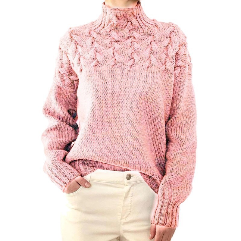 Women's Turtleneck Long Sleeve Sweater Pullover Solid Color