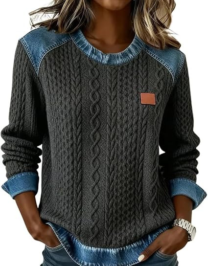 Women's Printed Casual Pullover Hoodie Long Sleeve Crew Neck