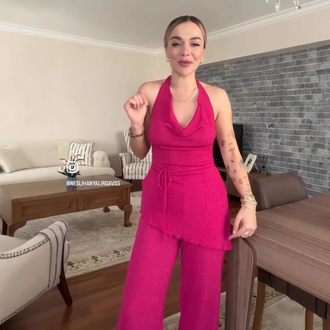 Women's Asymmetrical Halter Top and Pants Set