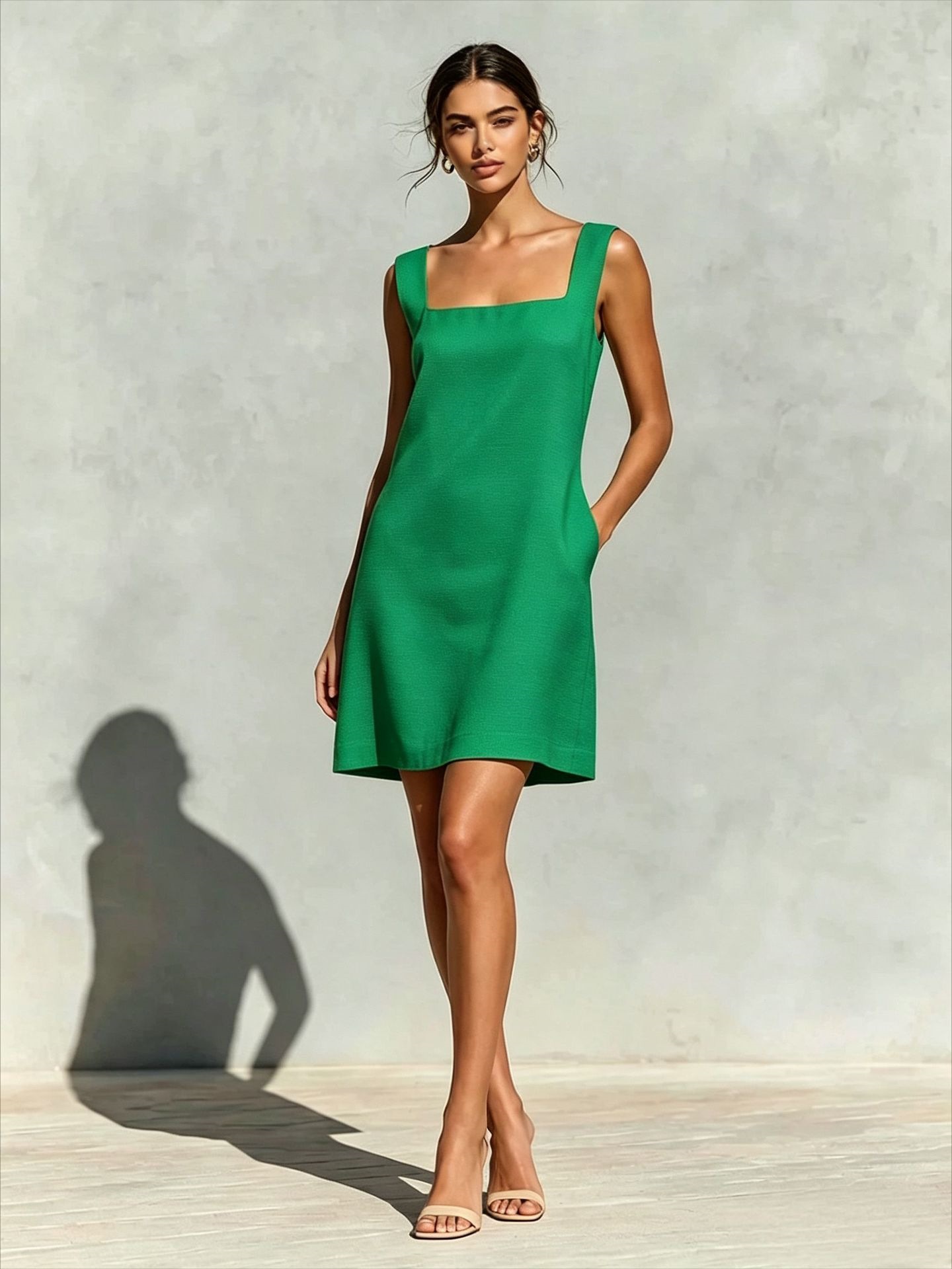Square Neck Sleeveless Dress