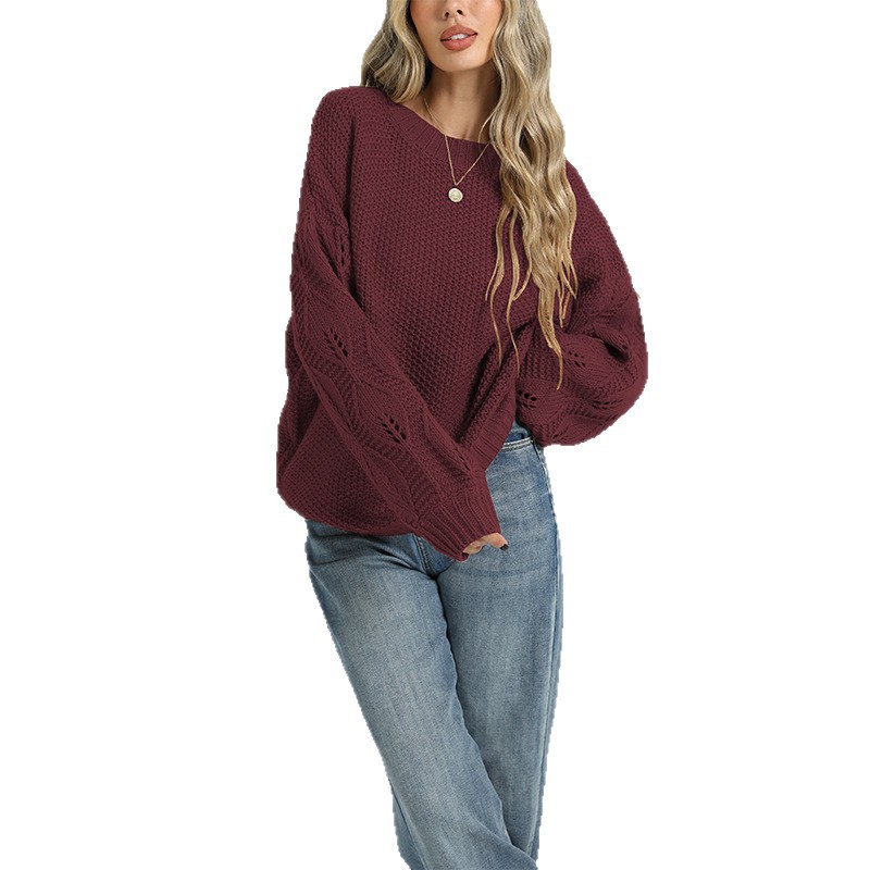 Women's Casual Loose Knit Pullover Sweater