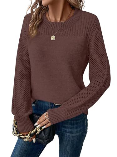 Women's Loose Crewneck Long Sleeve Knit Sweater