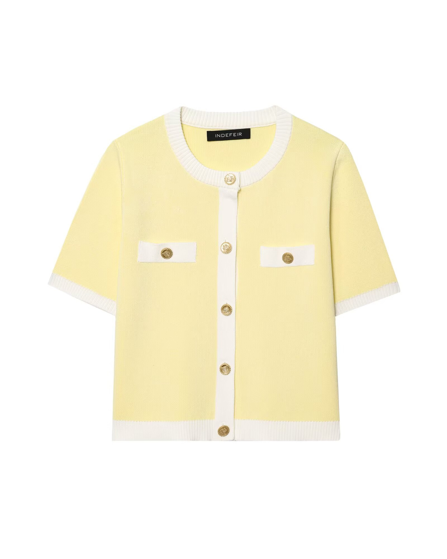 Short-Sleeve Knit Cardigan