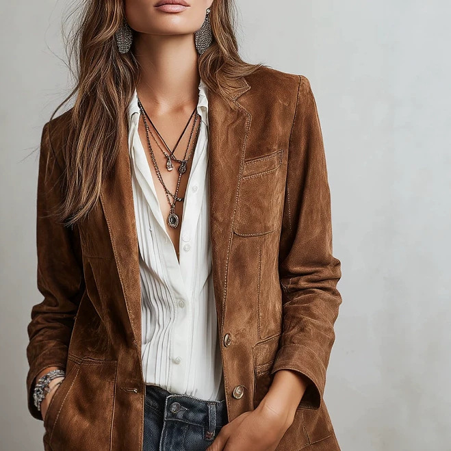 Retro Contrast Stitch Ring Jacket