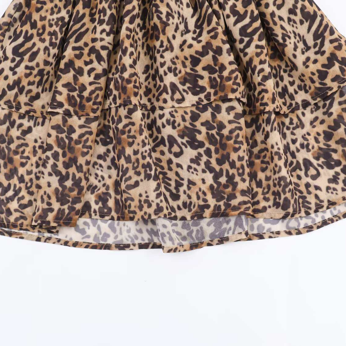 Animal Print Long Sleeve Midi Dress