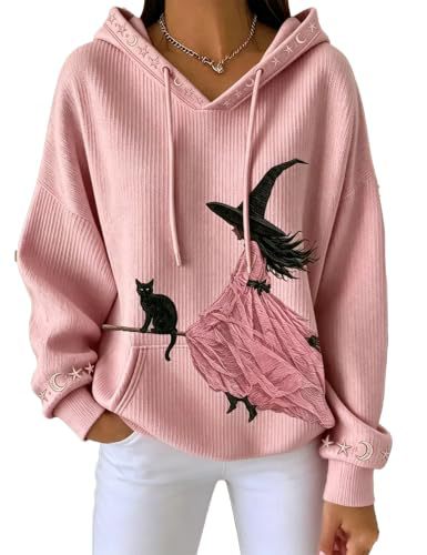 Halloween Witch 3D Print Women's Sweatshirt Casual Loose Pullover