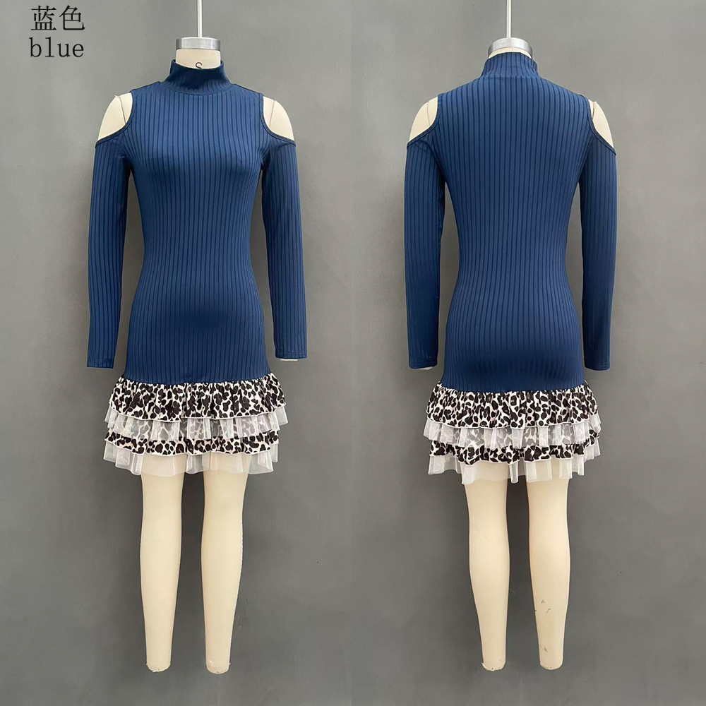 Women's Vintage Rock Leopard Print Bodycon Mini Dress