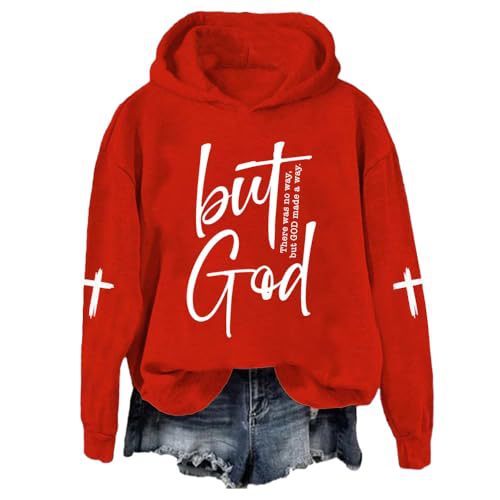 Women's Letter Cross Print Casual Hoodie