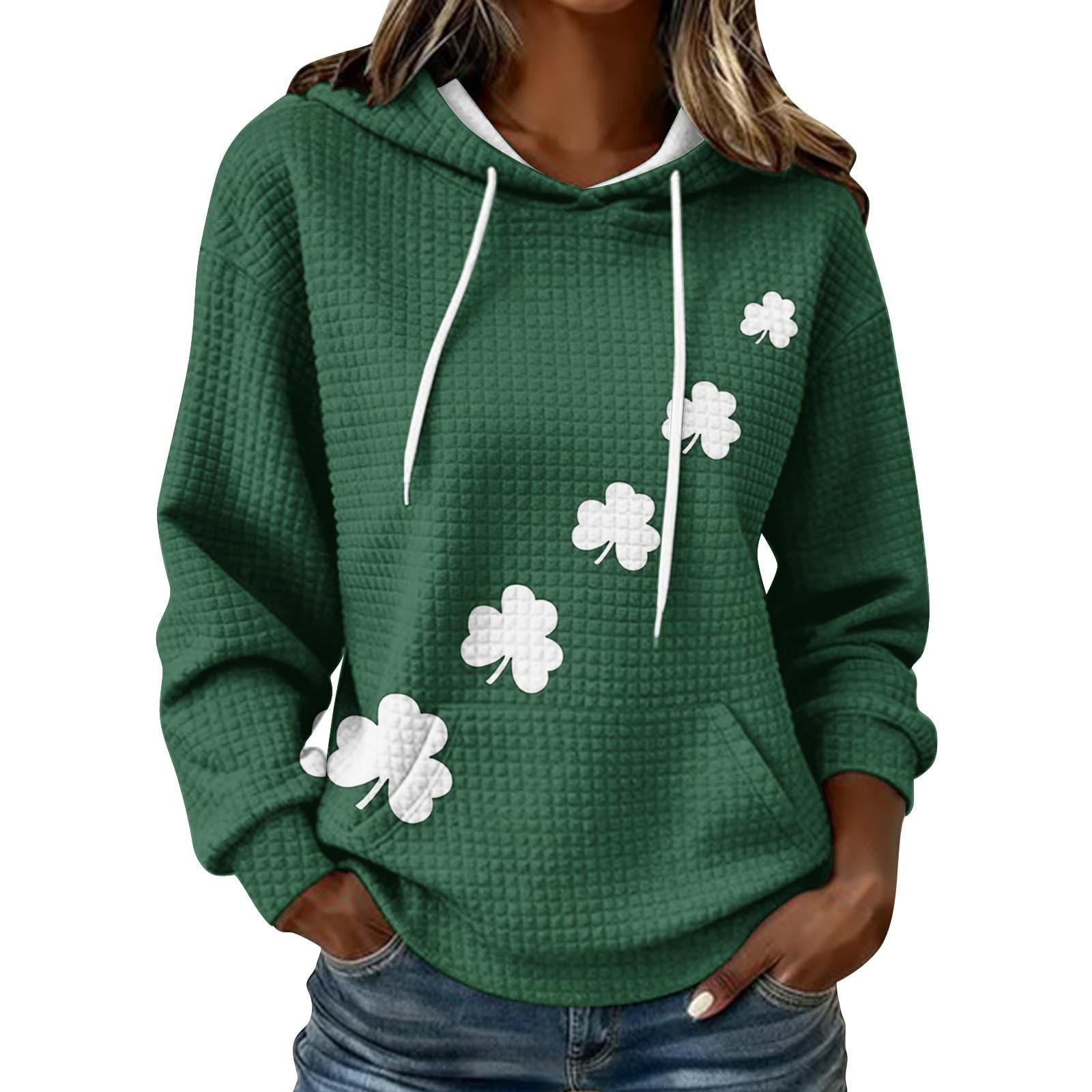 Women's Clover Cross Letter Print Hoodie