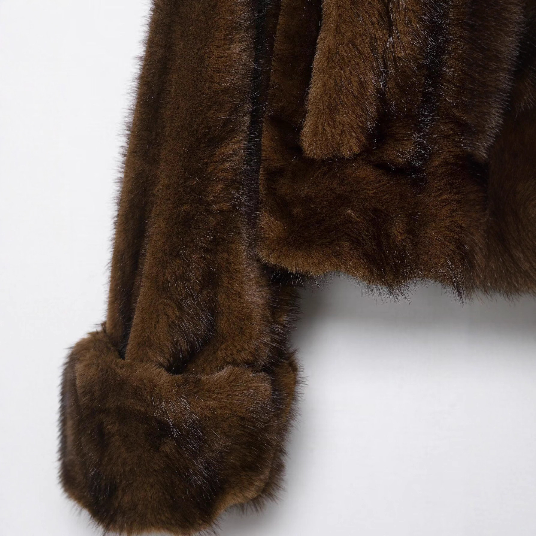 Women's Faux Fur Effect Jacket and Mini Skirt Set