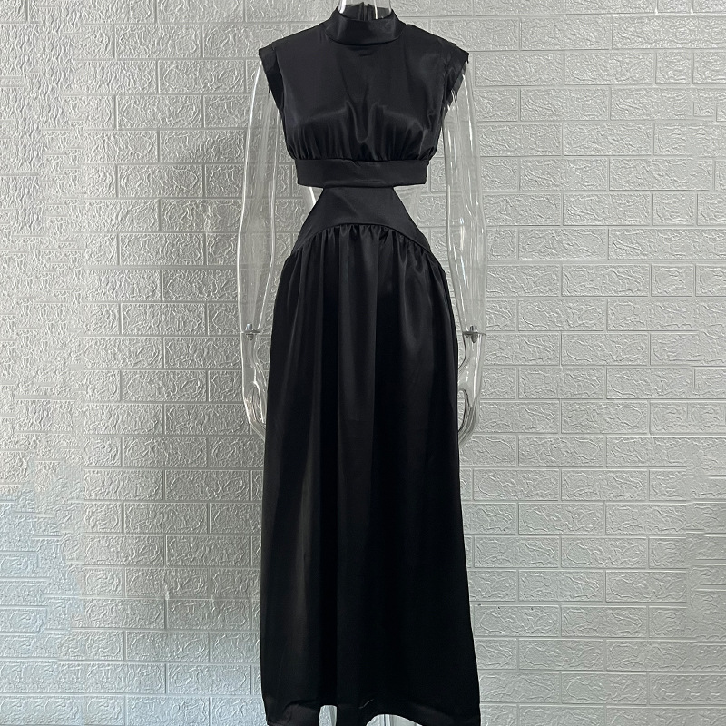 Women's Sleeveless High-Waist Cutout Long Dress