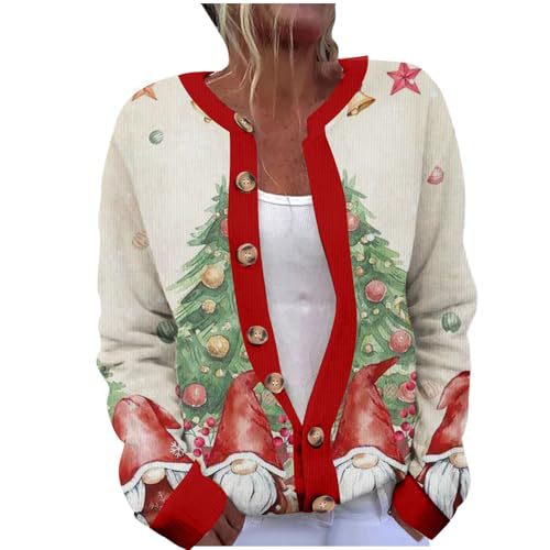 Women's Floral Leaf Print Button Cardigan Sweater