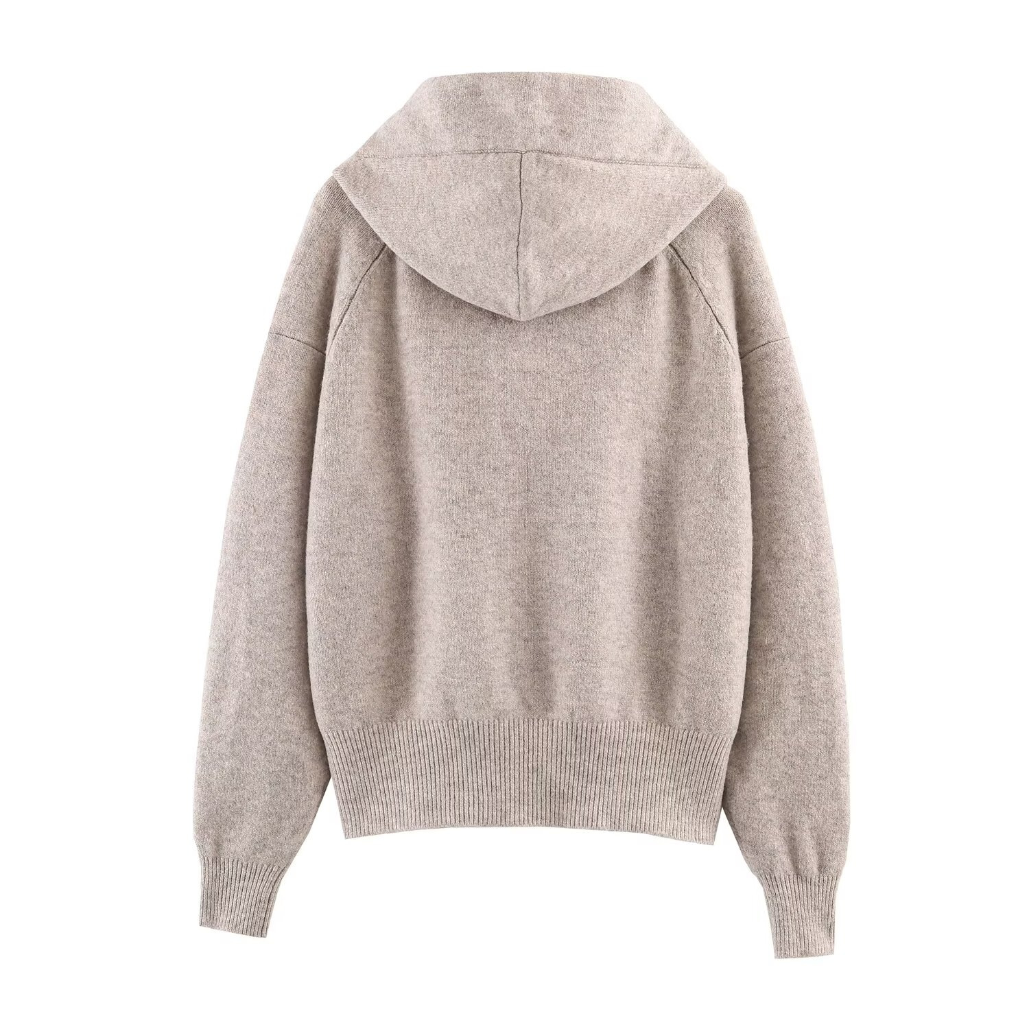 Women's Bow Knit Hooded Cardigan Casual