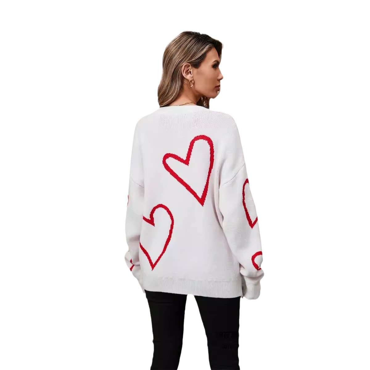 Heart Colorblock Pullover Sweater