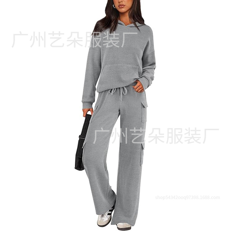 Women's Breathable Cargo Pocket Athletic Set for Running and Outdoor