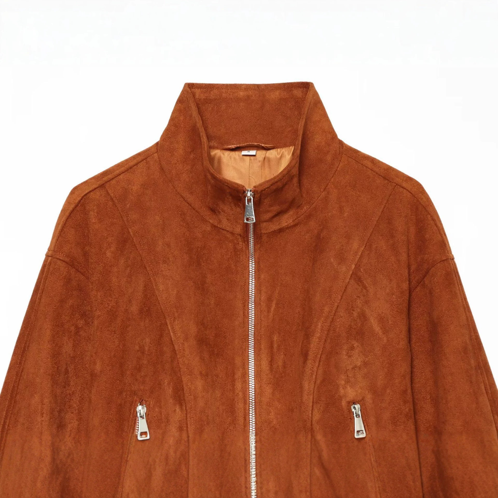 Women's Retro Stand Collar Zip Jacket