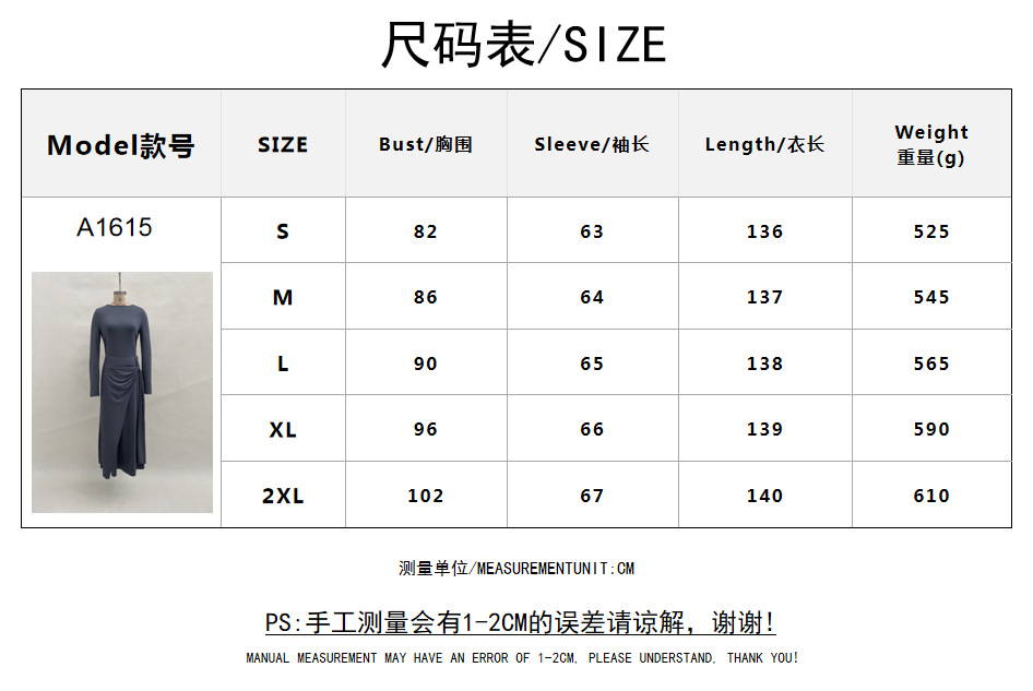 Women's Solid Wrap Long Sleeve Maxi Dress with Knot Detail