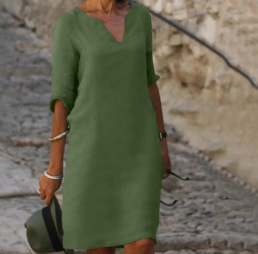 Women's Minimalist Solid Color Casual Dress