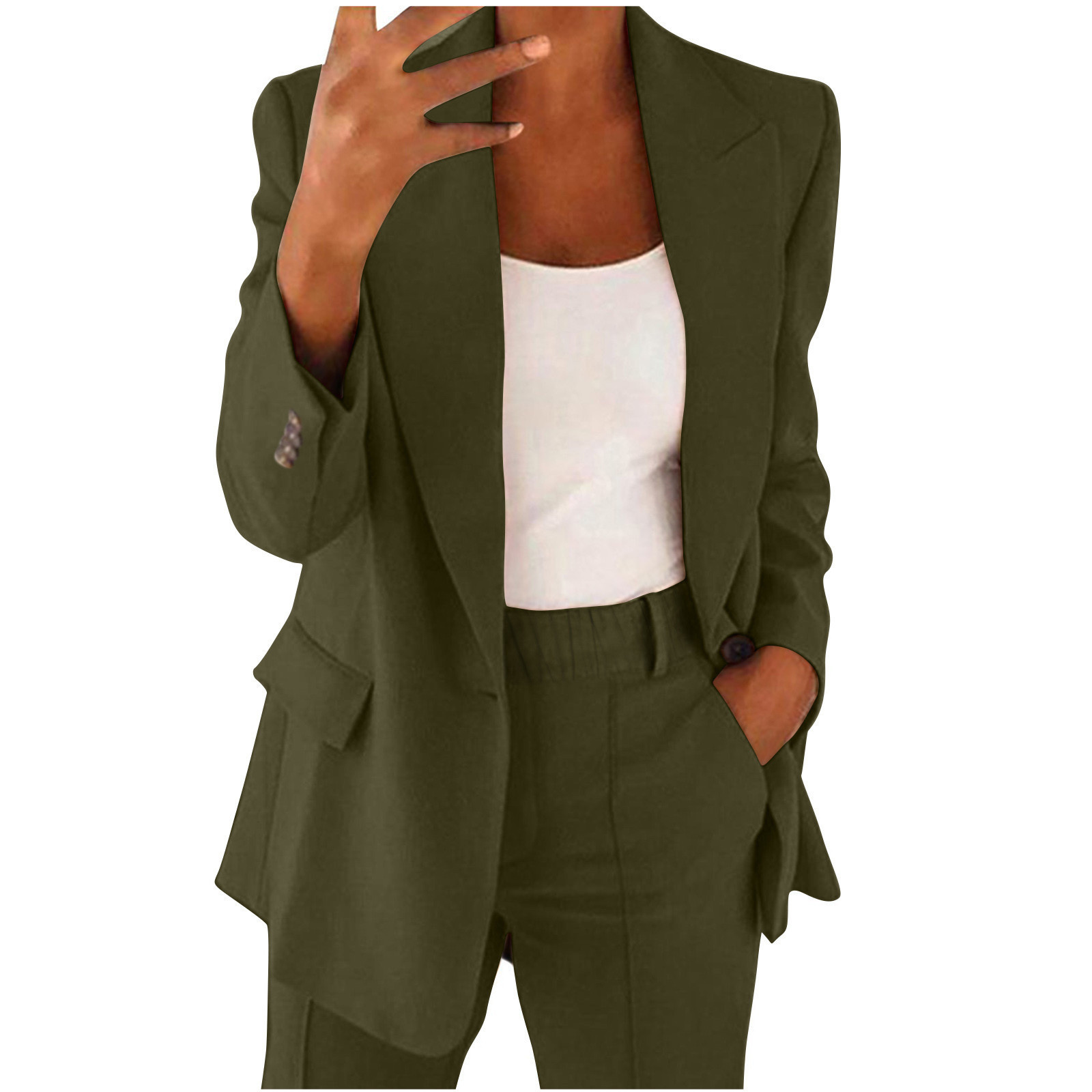 2026 New Cross-Border European & American Fall/Winter Women's Commuter Suit Set – Elegant Long-Sleeve Blazer and Pants Two-Piece Set for Women