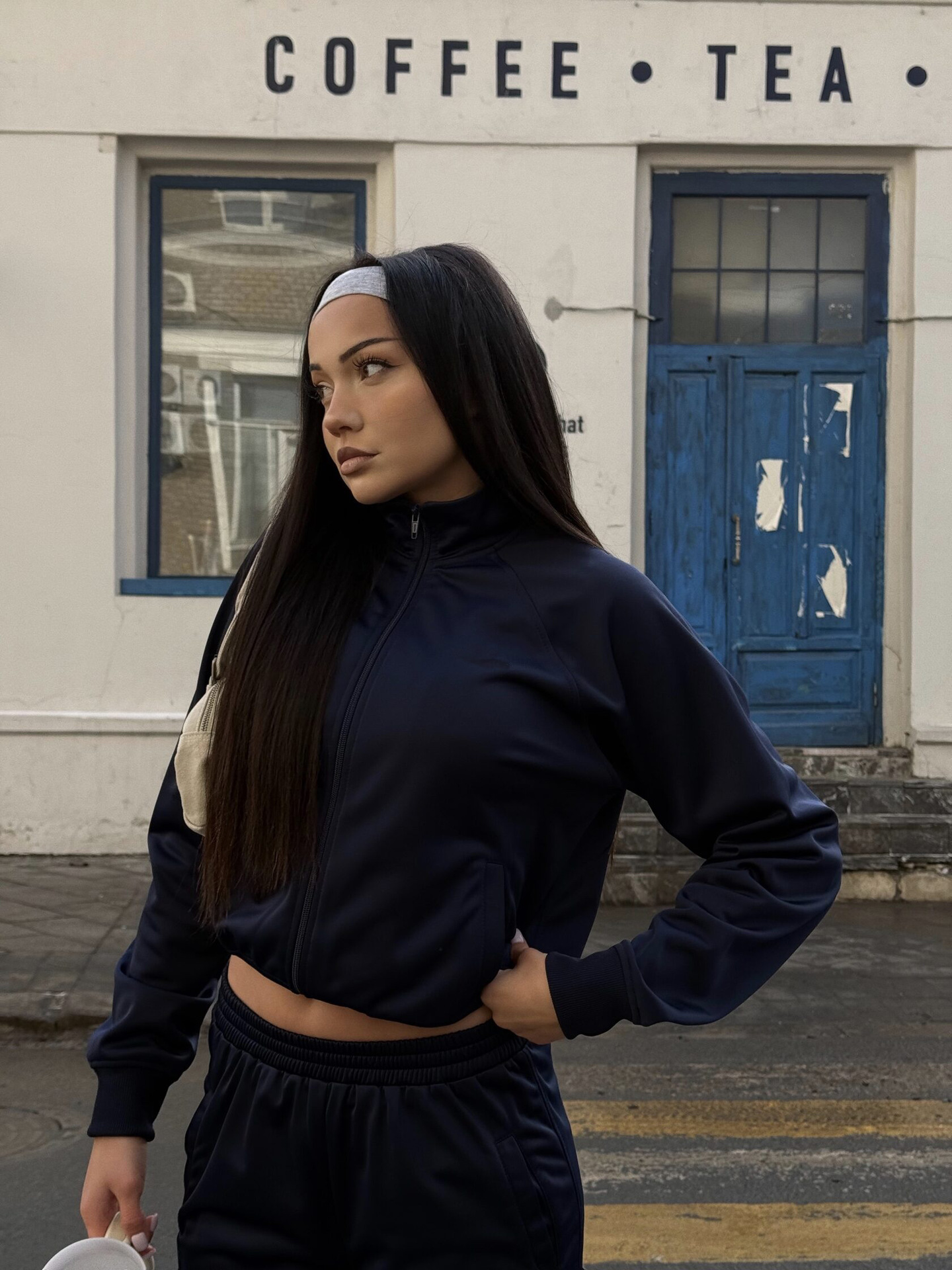Women's Streetwear Zip-Up Jacket and Pants Set