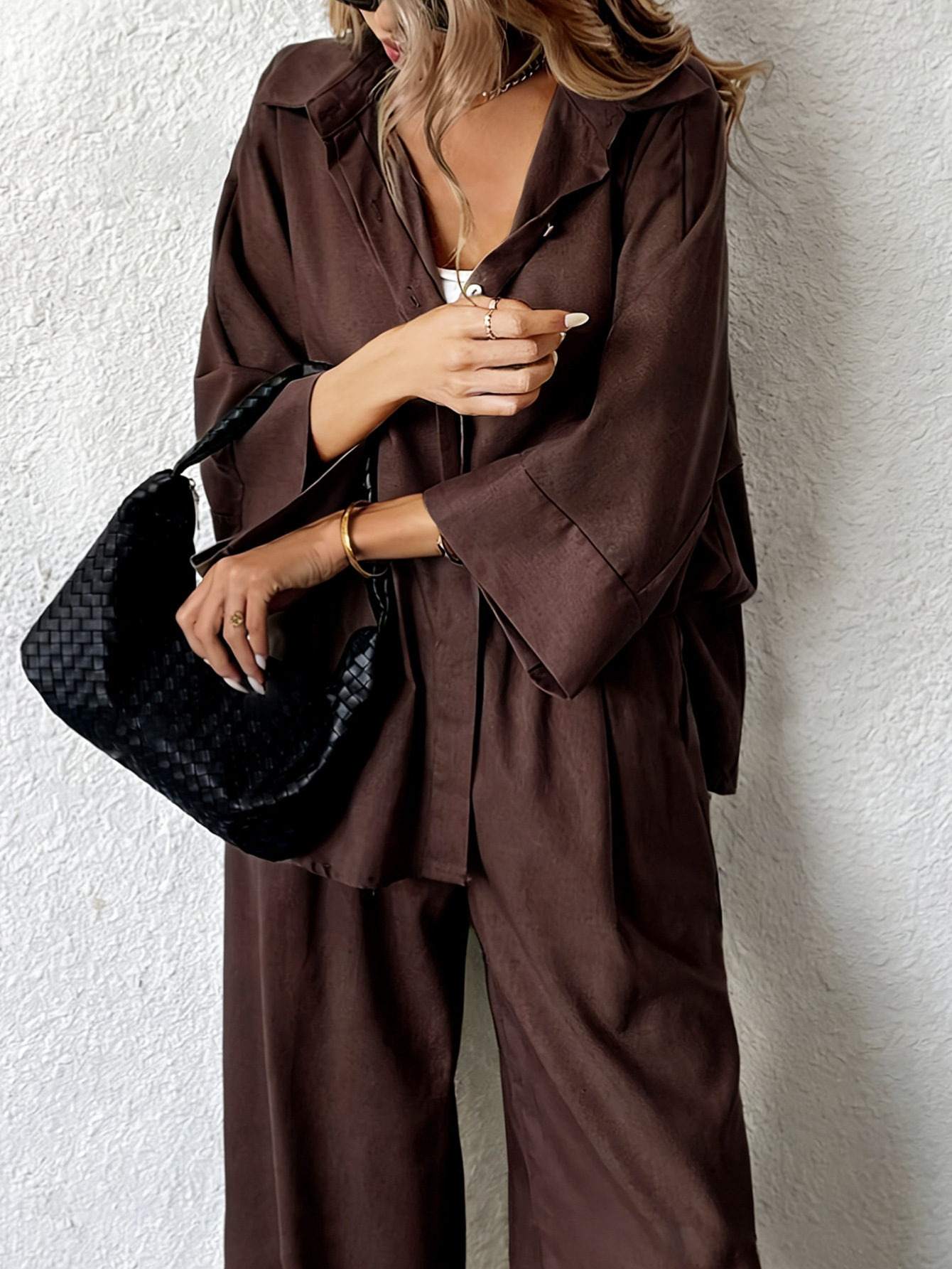 Women's Shirt and Pants Set Plus Size Loose Fit Two-Piece
