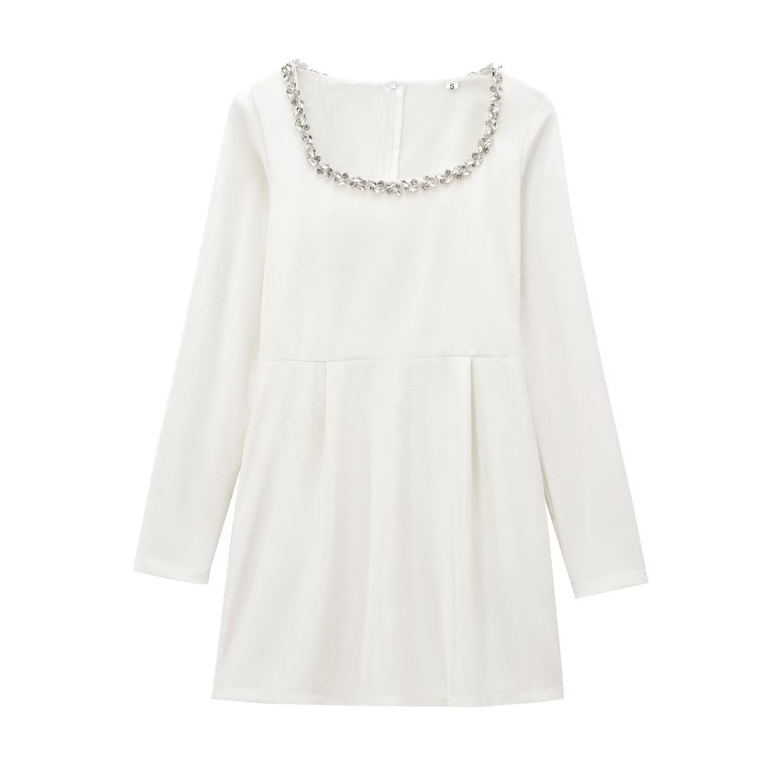 Square Neck Waist-Fitted A-Line Short Dress