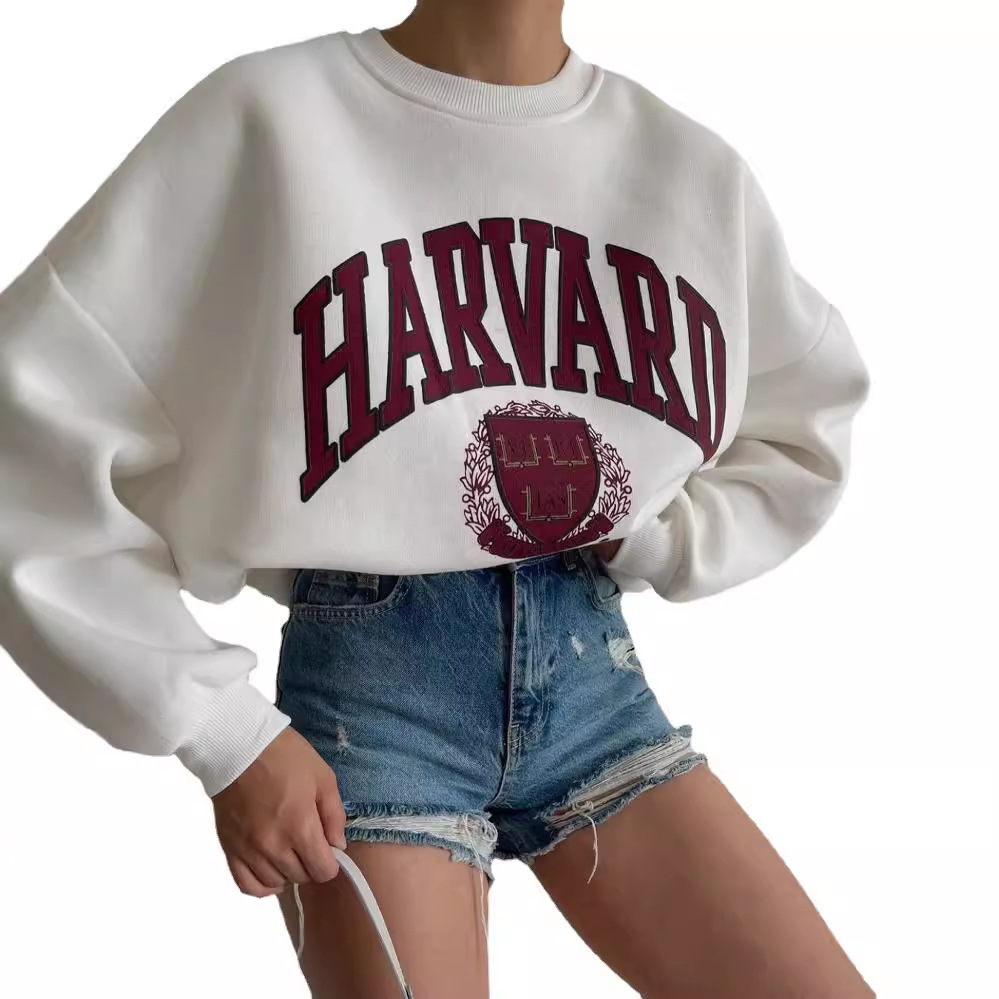 Women's Casual Printed Long-Sleeve Pullover Sweatshirt