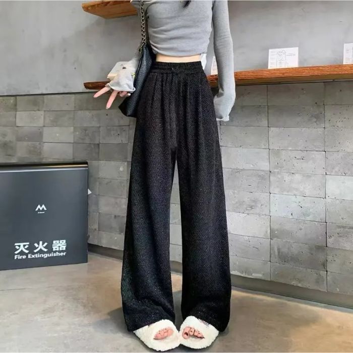 Women's Lazy Loose Straight-Leg Trousers with Chic Design