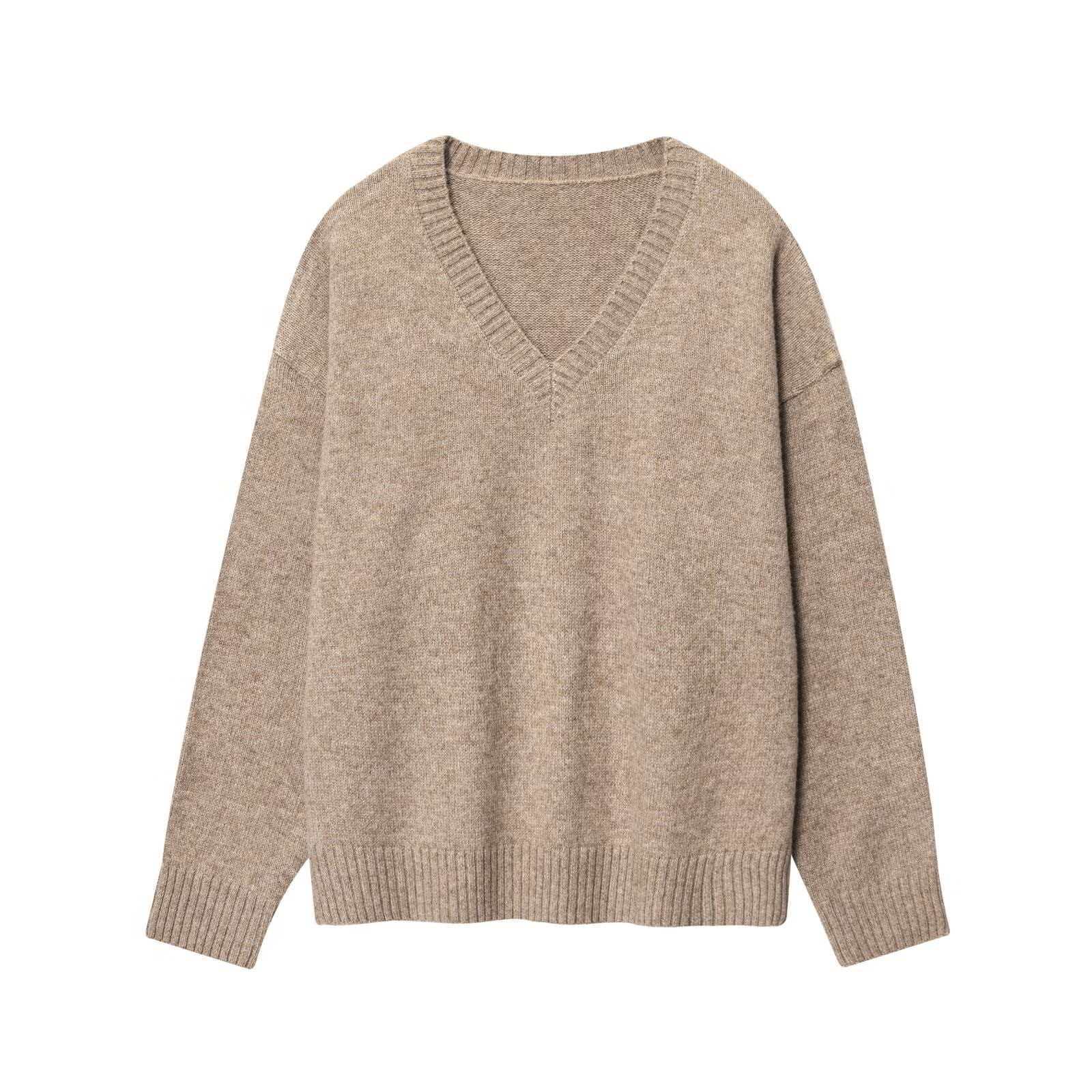 Women's Soft Solid V-Neck Knit Sweater