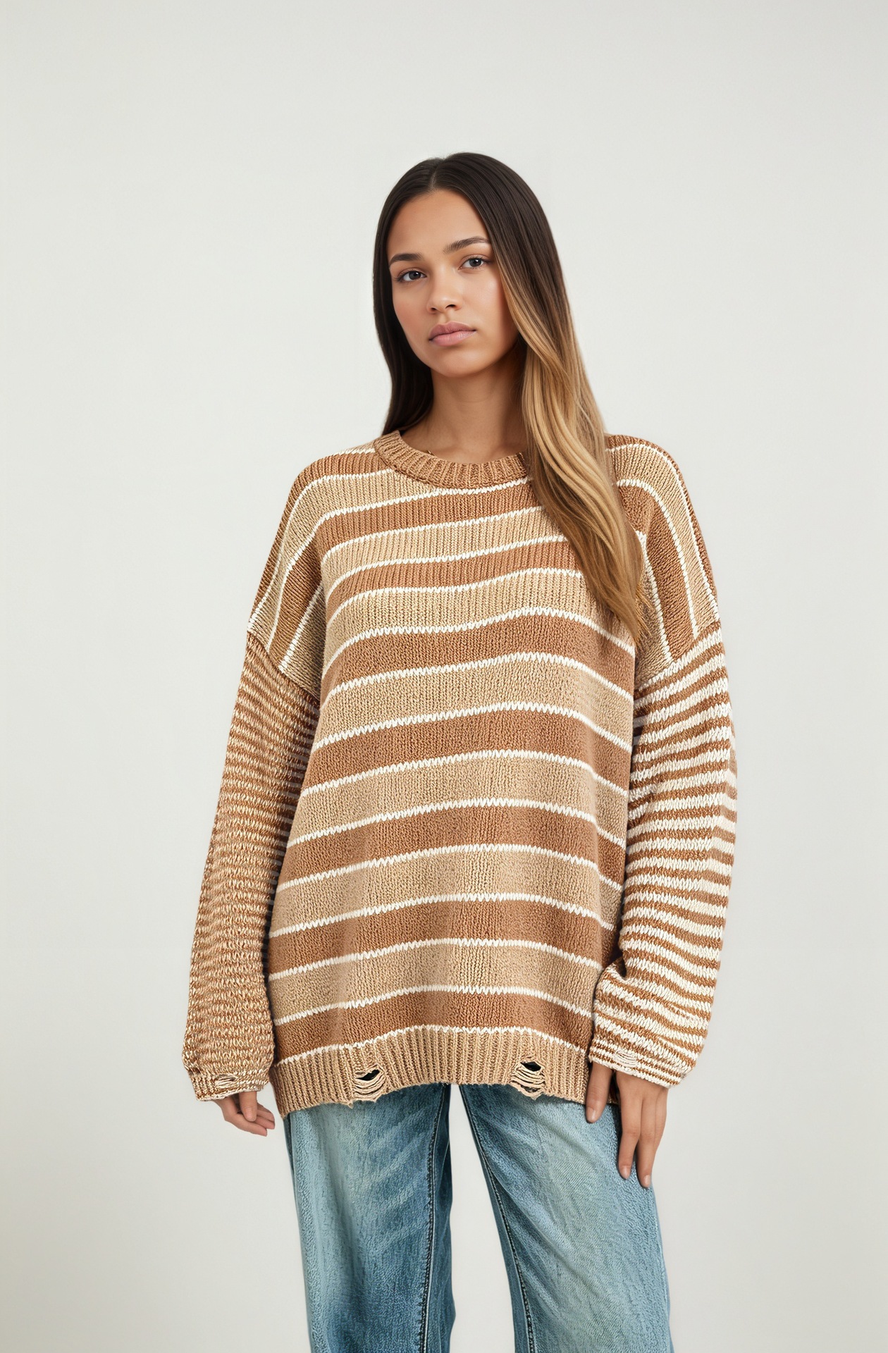 Women's Crewneck Cable-Knit Pullover Sweater