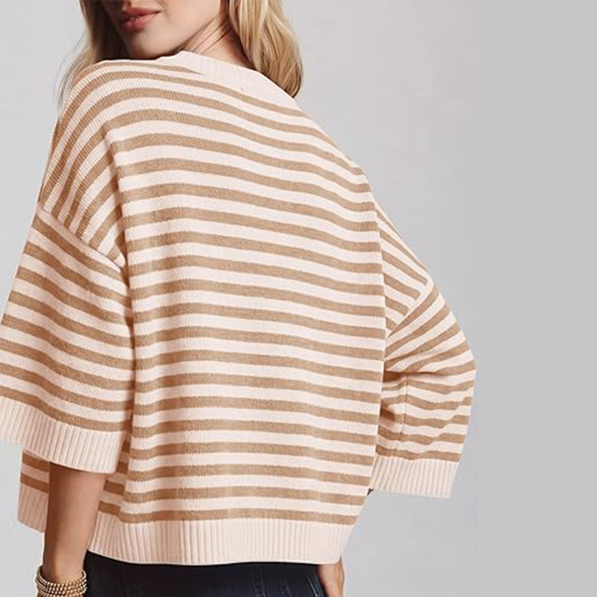 Custom Color-Block Striped Pullover Sweater