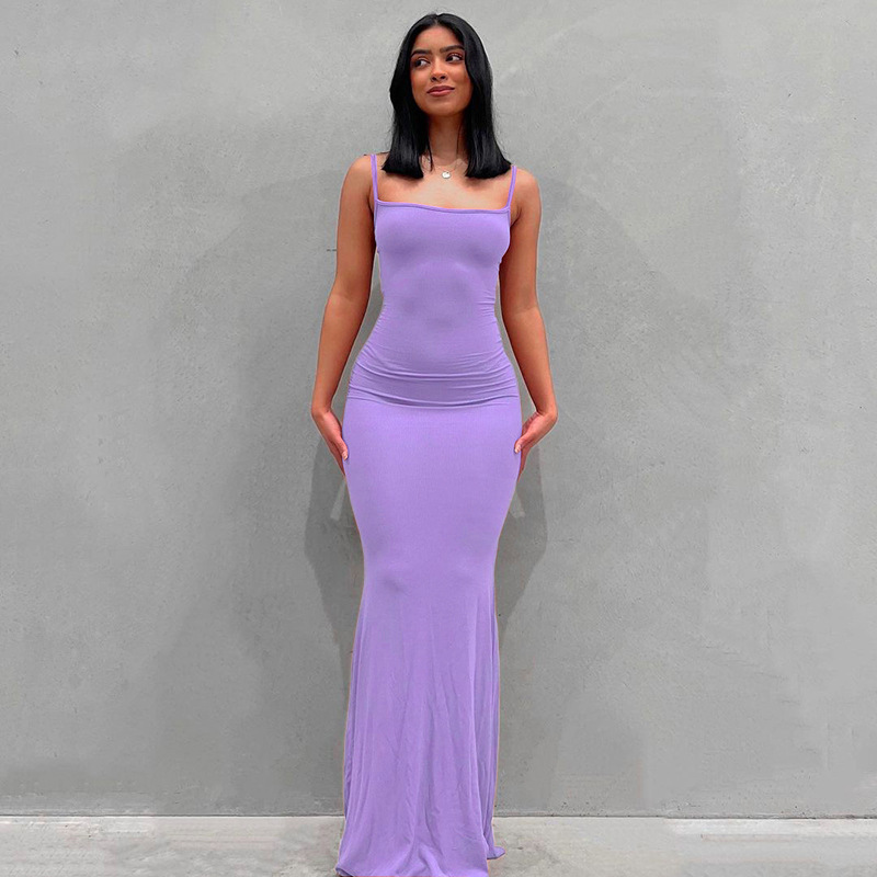 Women's Sleeveless V-Neck Bodycon Maxi Dress