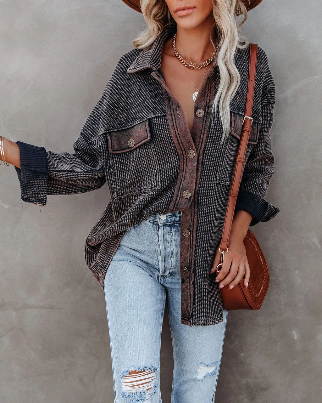 Women's Collared Single-Breasted Long-Sleeve Knit Cardigan