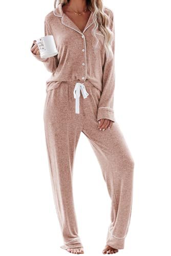 Women's Cuban Collar Printed Long Sleeve Button Set