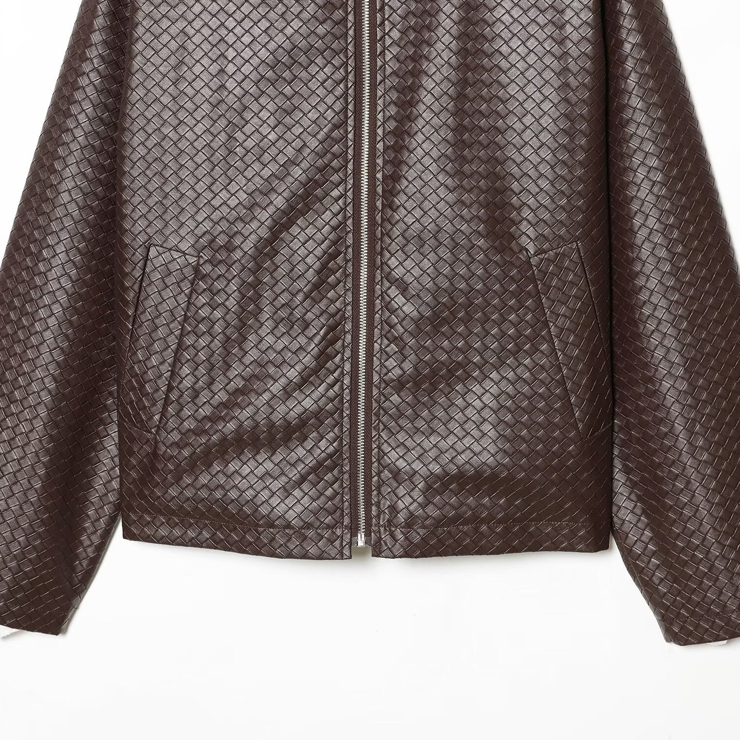 Women's Zip-Up Collared Jacket Solid Color Polyester