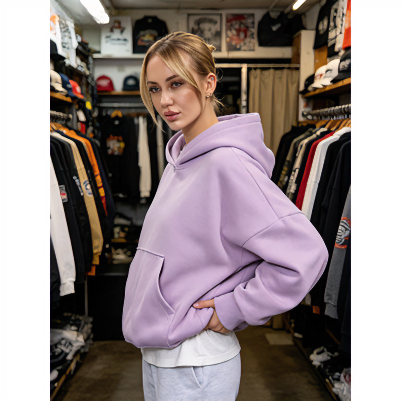 Women's Hooded Drawstring Waist Pullover Fleece Sweatshirt