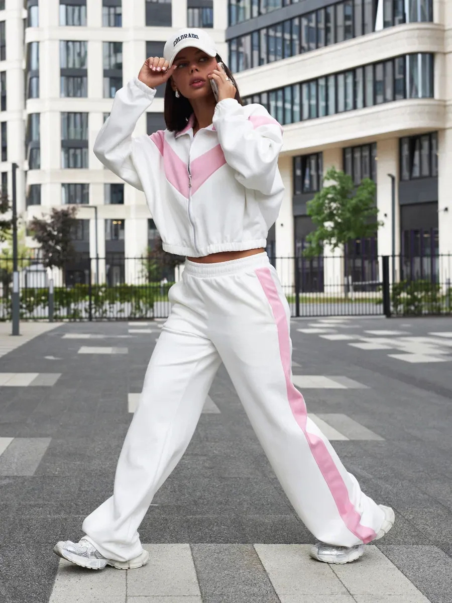 Women's Colorblock Zip Cardigan and Pants Set