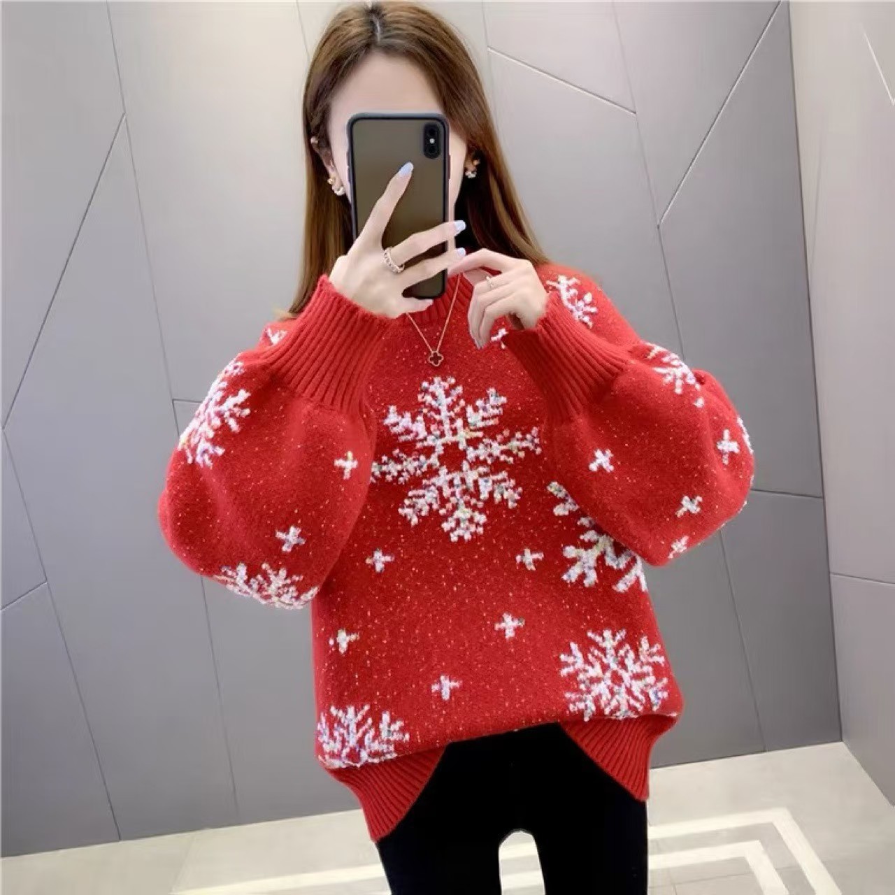 Women's Loose Knit Pullover Sweater Half Turtleneck Long Sleeve