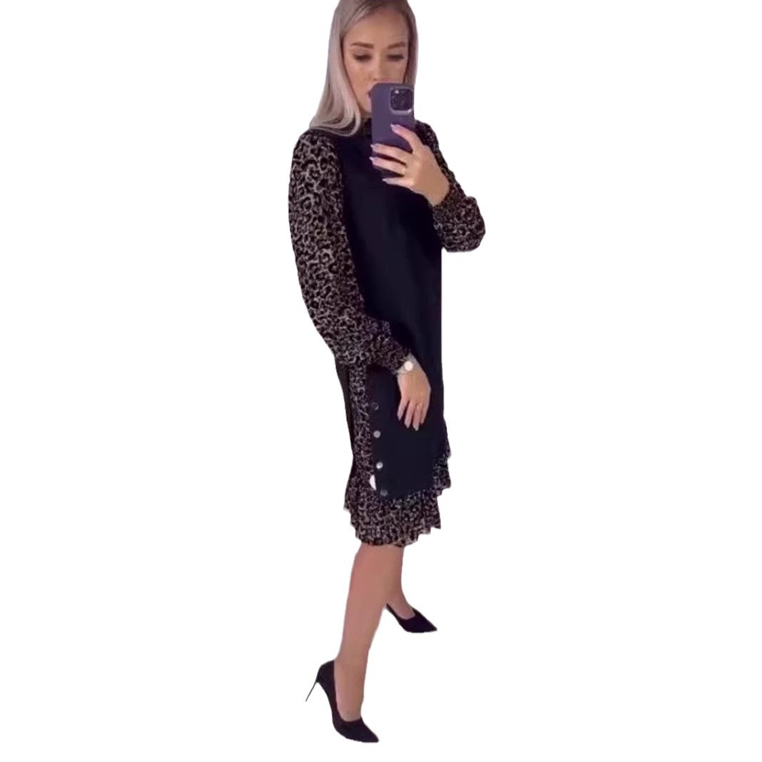 Elegant Long Sleeve Floral Patchwork Dress for Women