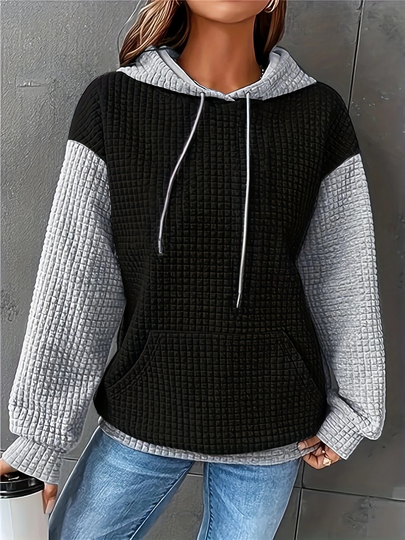 Women's Color-Block Pullover Hoodie Plus Size