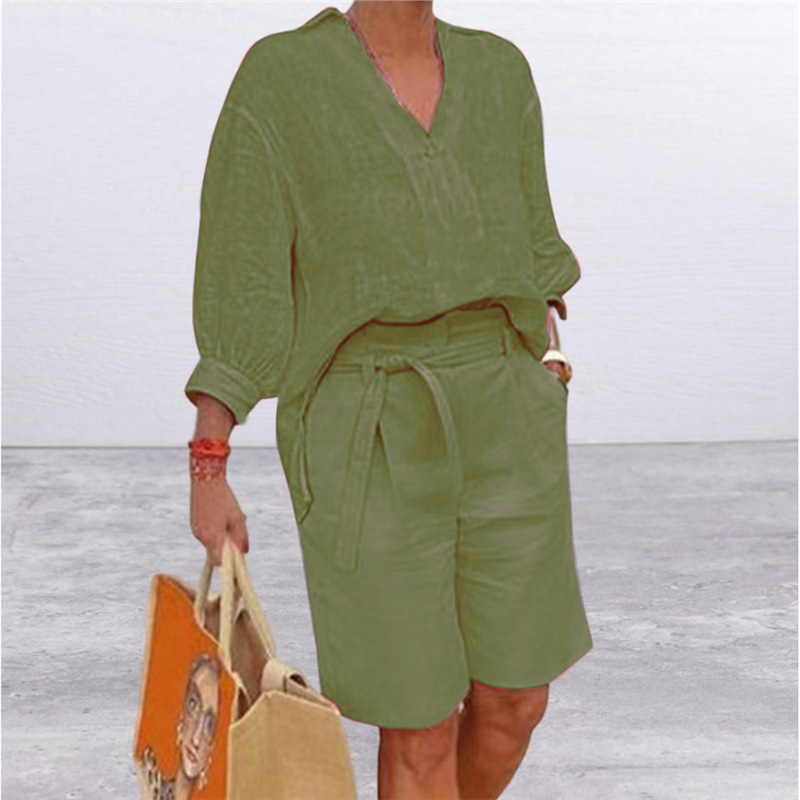 Women's Casual Two-Piece Set with Loose Shorts and Top