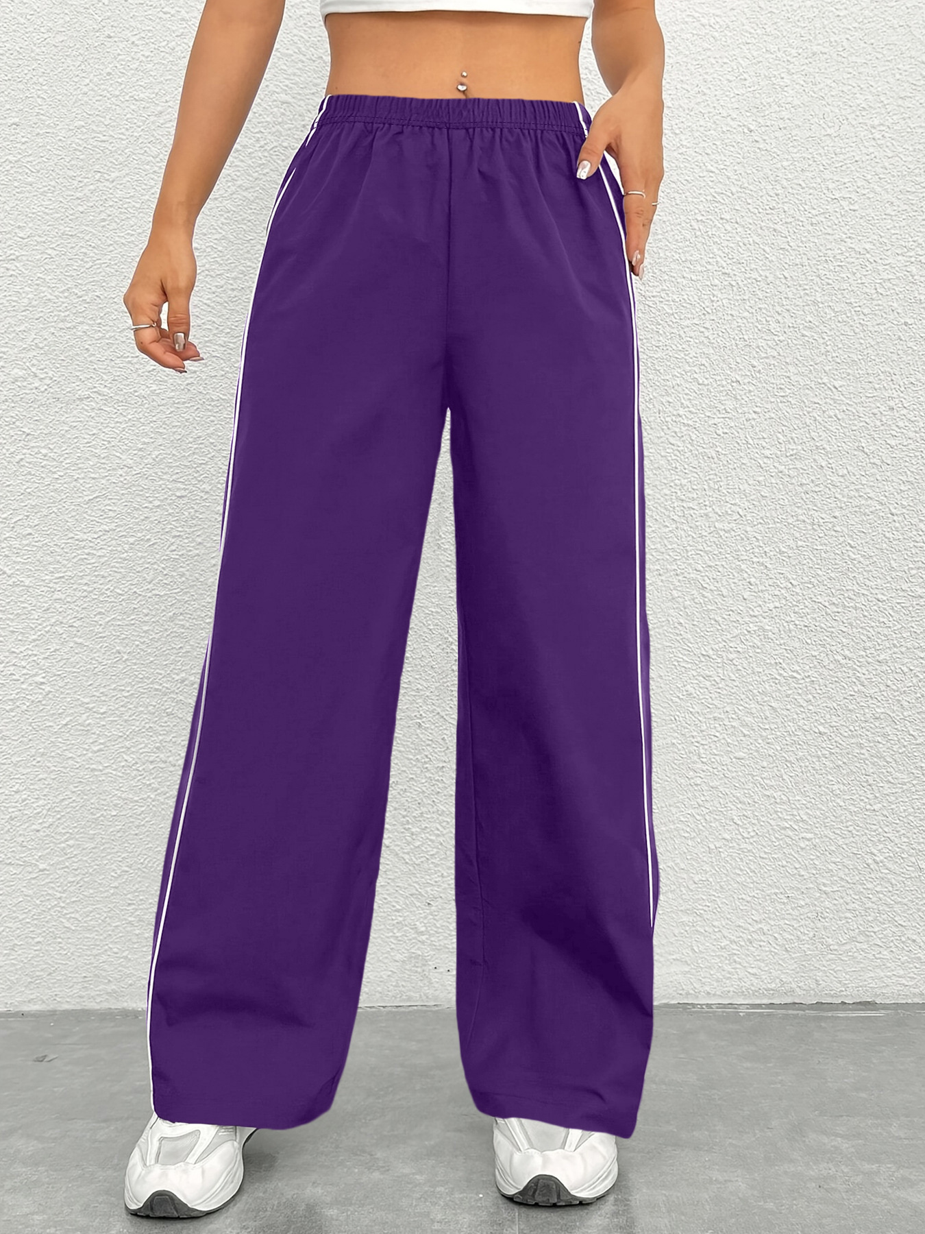Women's Black Elegant Casual Long Pants