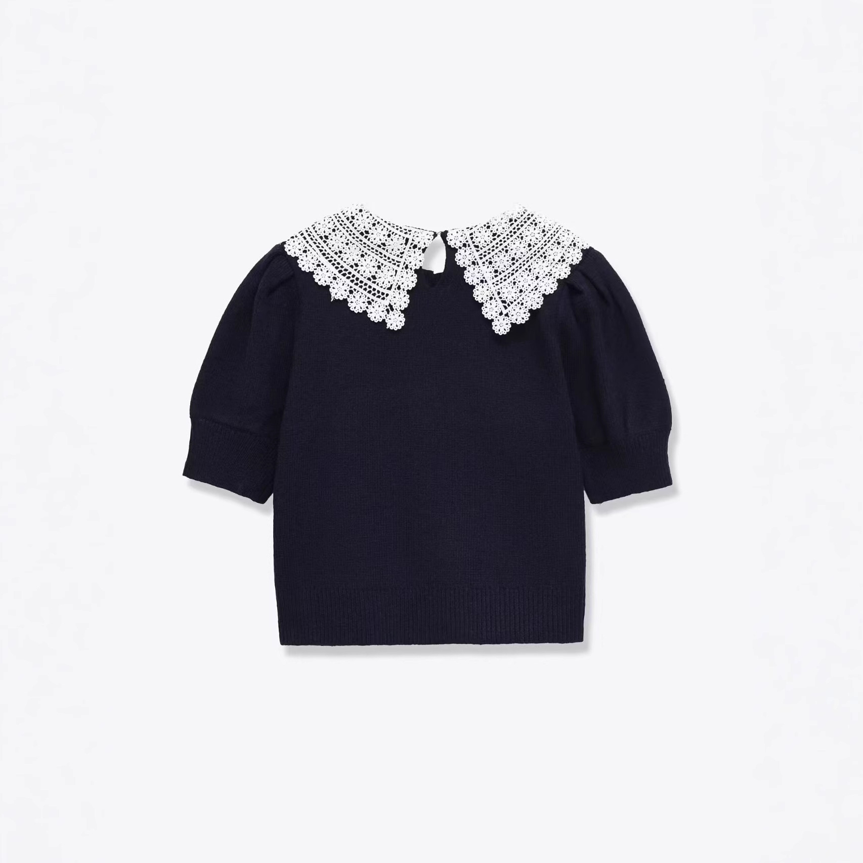 Women's Cropped Doll Collar Knit Sweater