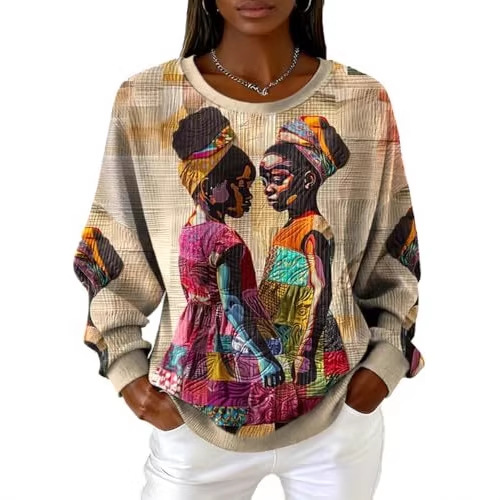 Women's Black Floral Tree Print Sweatshirt