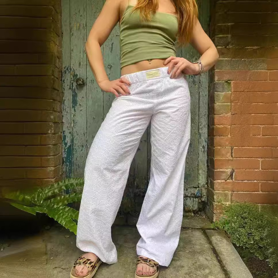 Women's Striped Wide-Leg High-Waist Casual Pants