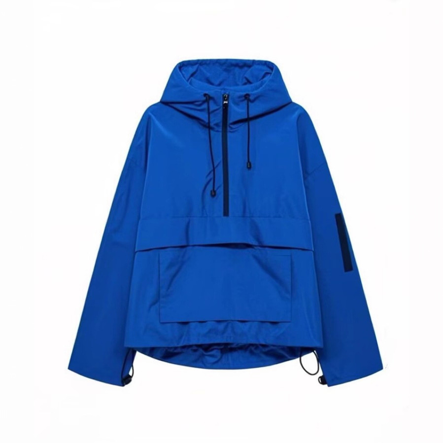 Women's Solid Color Hooded Long Sleeve Casual Jacket