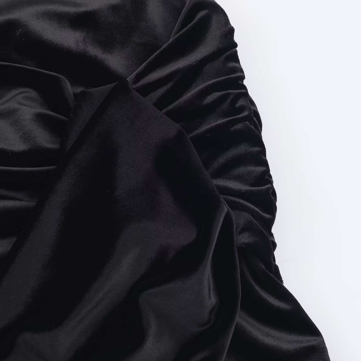 Women's Velvet High Neck Bodycon Mini Dress with Belt
