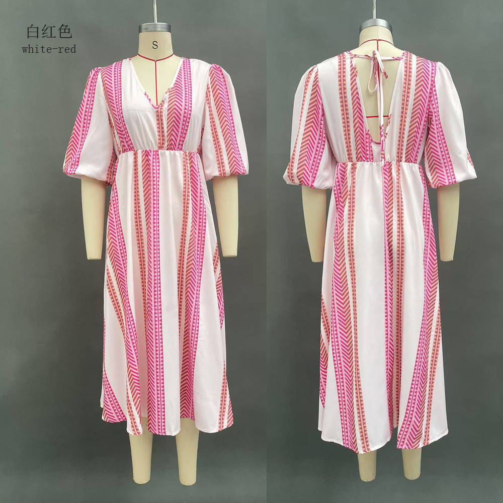 Women's Floral V-Neck A-Line Maxi Dress Plus Size