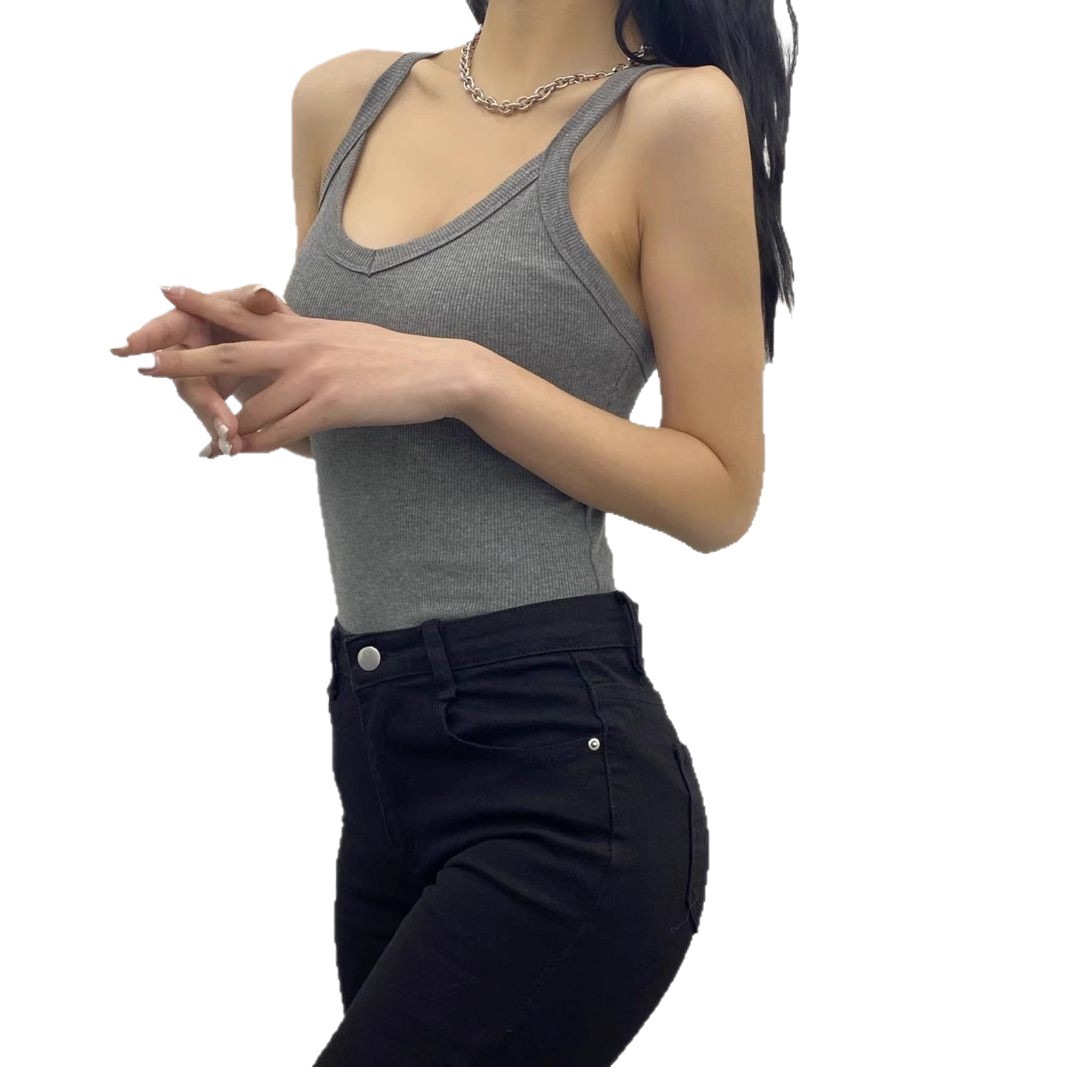 Women's Ribbed Knit Sleeveless Bodysuit Slim Fit