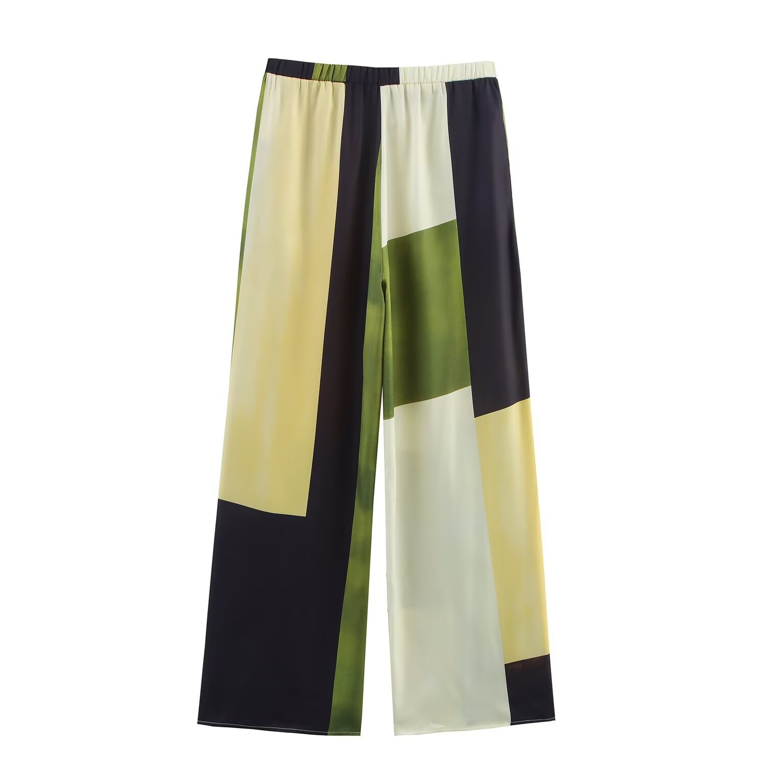 Satin-Feel Printed Shirt & Wide-Leg Pants Set